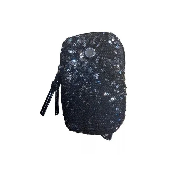 Bongo wristlet Black Sequins Party Nightclub Wallet Purse Festival Concert - Picture 5 of 5